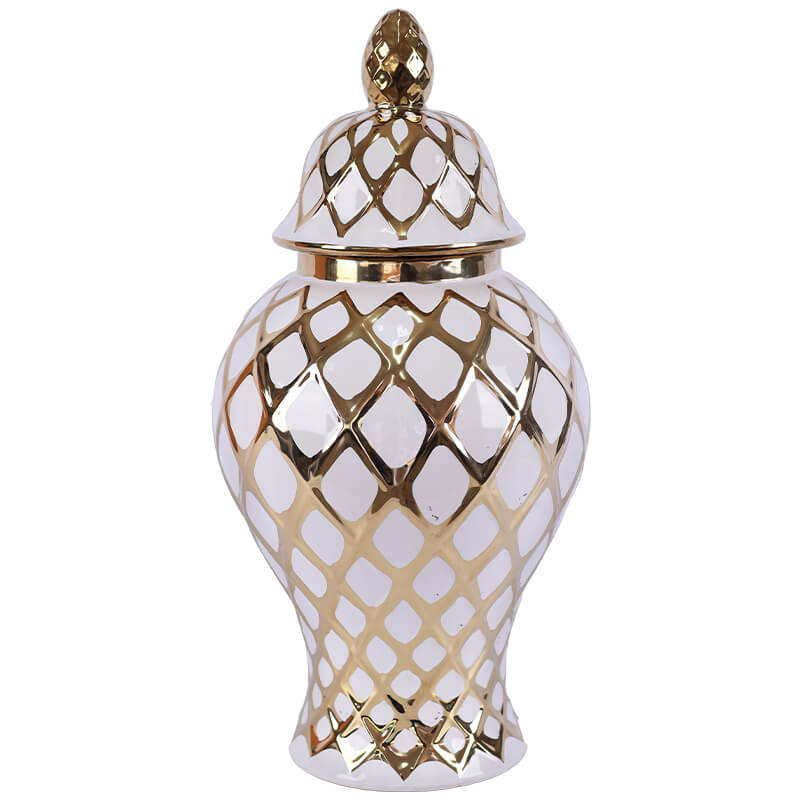 White & Gold Ginger Jar