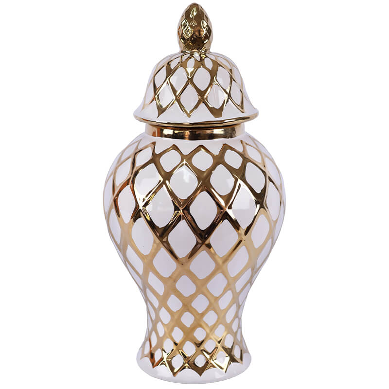 White & Gold Ginger Jar