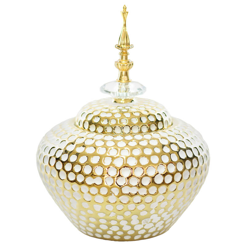 Gold & White Ginger Jar