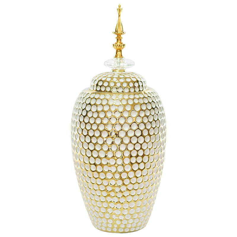 Gold & White Ginger Jar