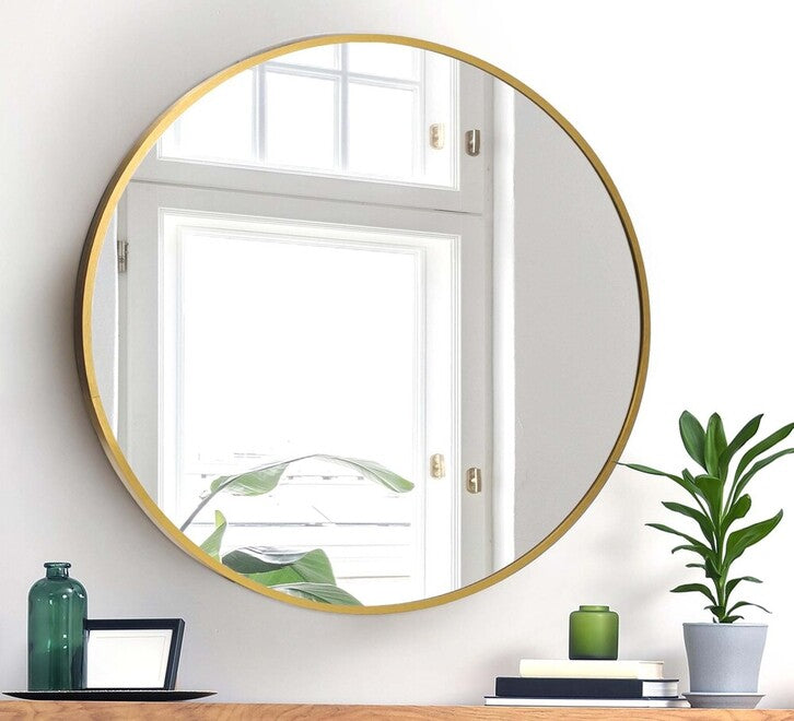 Gold Round Mirror