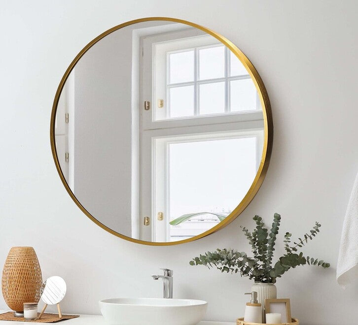 Gold Round Mirror