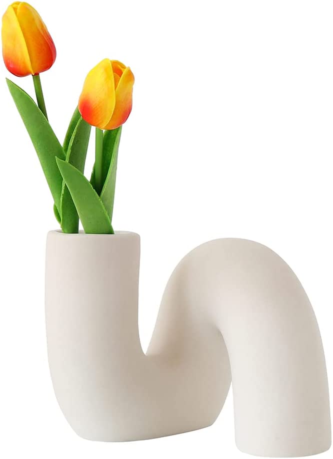 Twisted Pipe Ceramic Vase