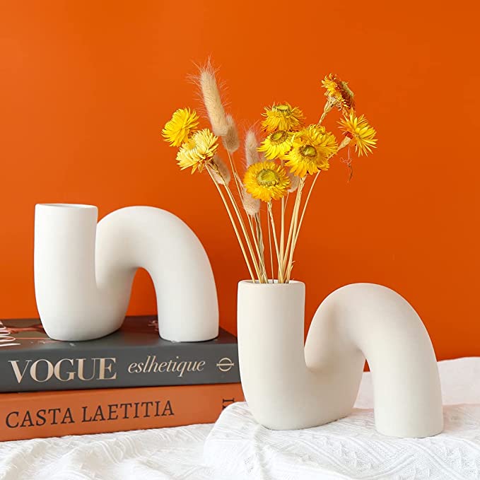 Twisted Pipe Ceramic Vase