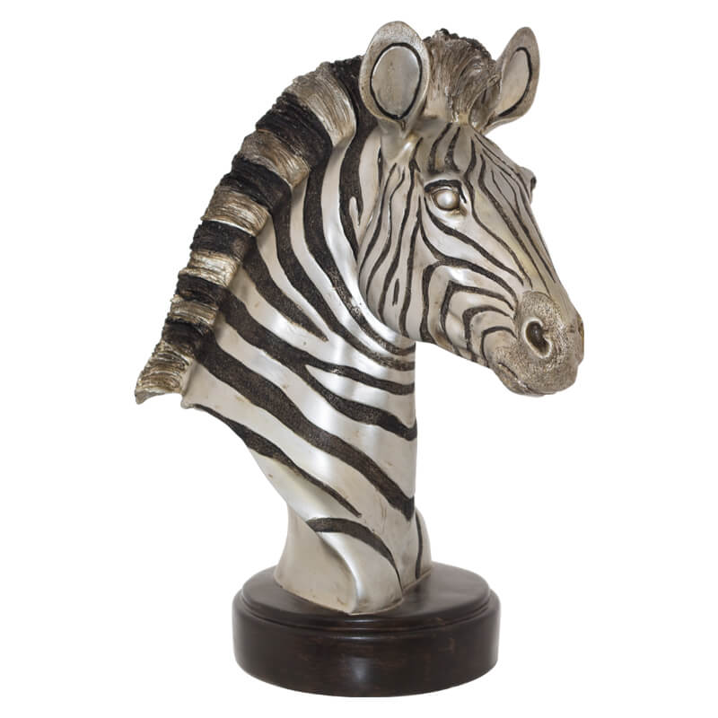 Zebra Head on Plinth