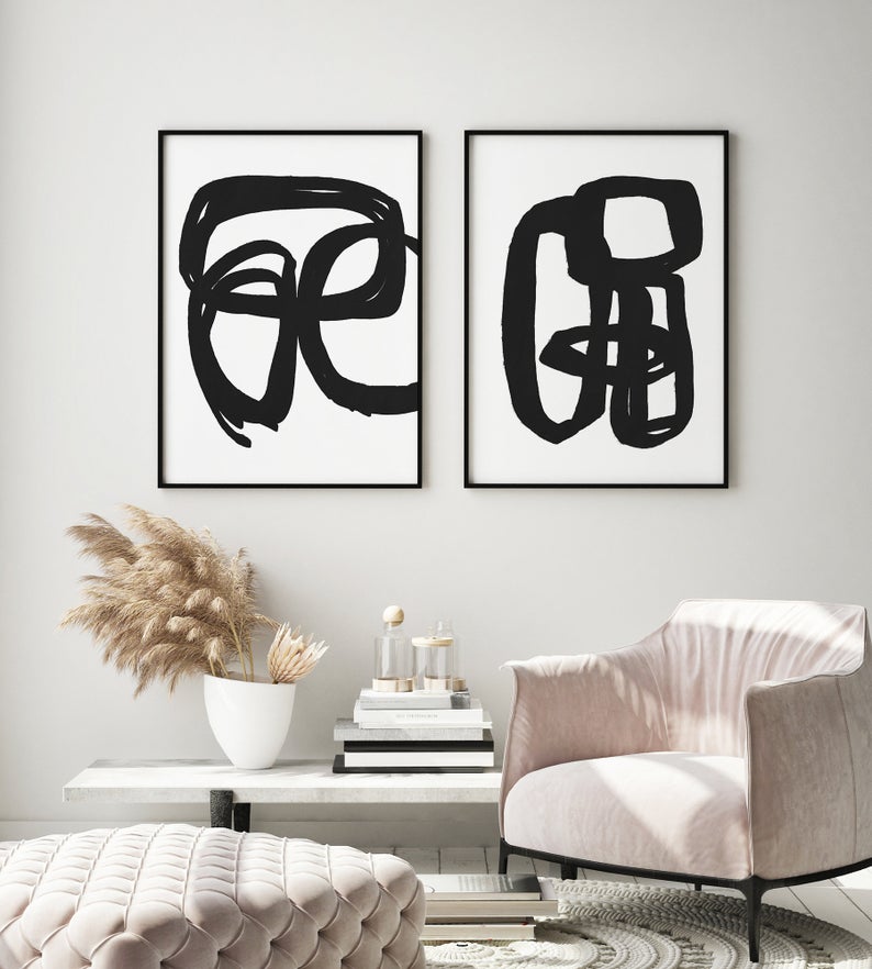 Jabu Black Abstract Artwork