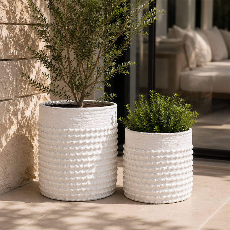 White Pompom Planters