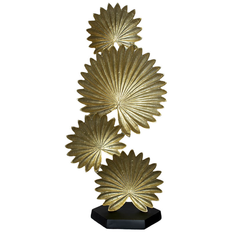 Gold 4 Fan Leaf Sculpture