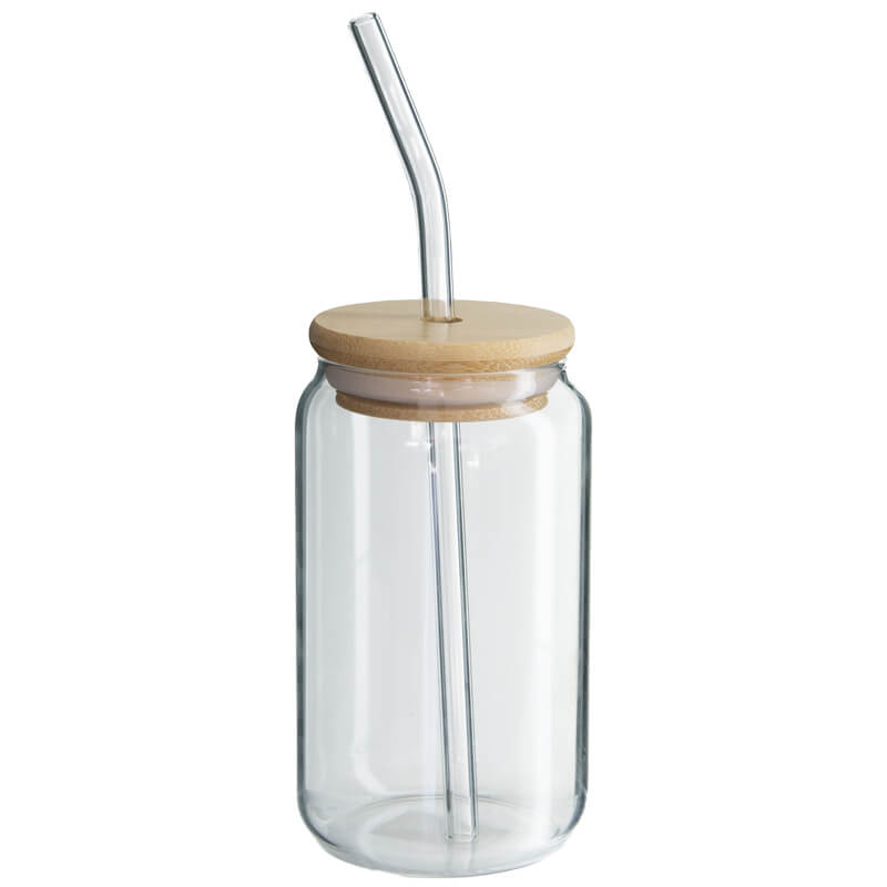 Drinking Jar with glass straw