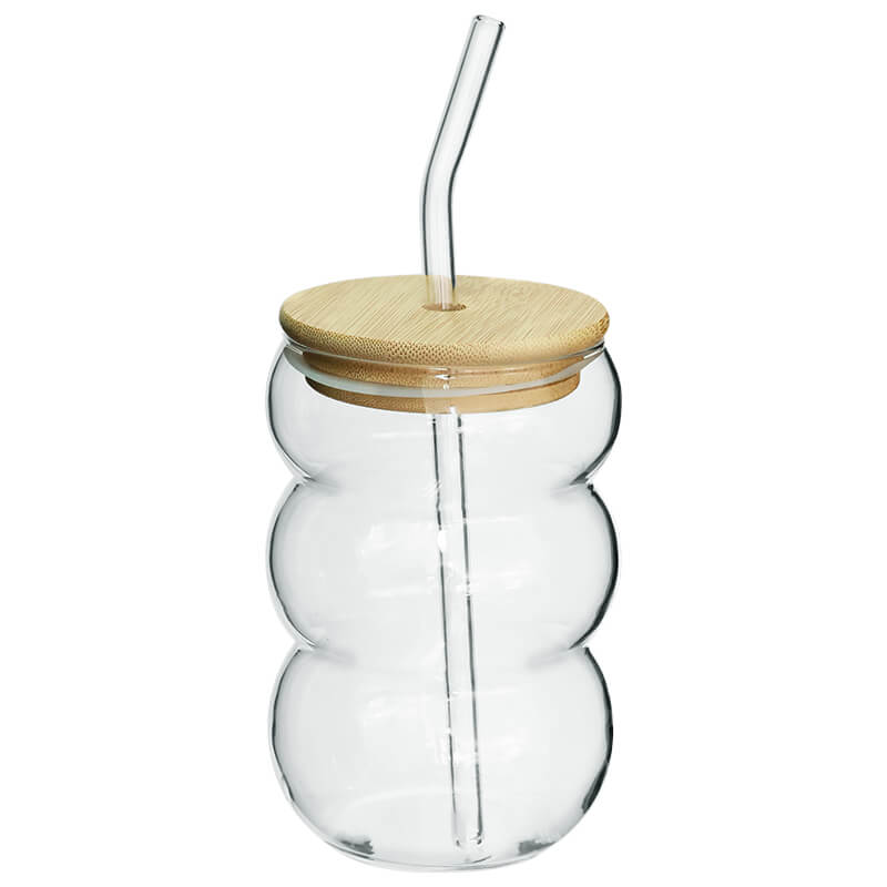 Drinking Jar with glass straw