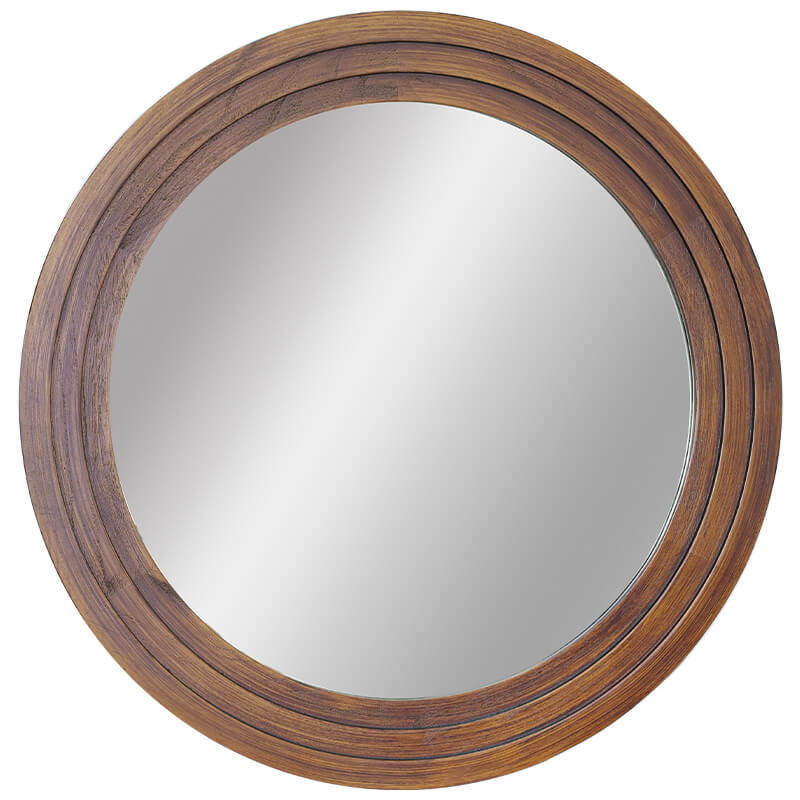 Round Walnut Mirror