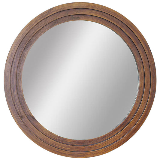 Round Walnut Mirror