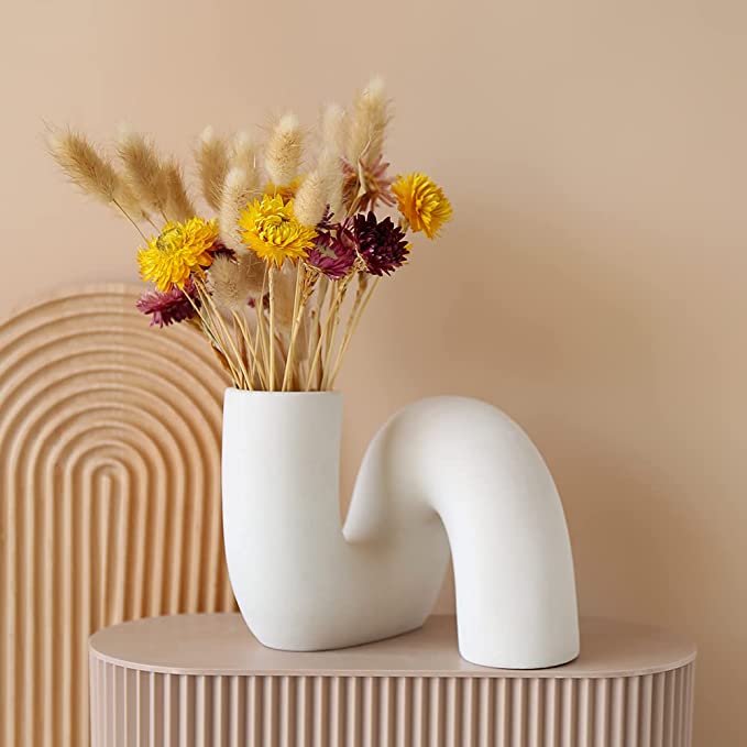 Twisted Pipe Ceramic Vase