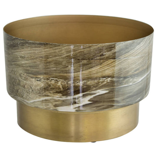 Brown & Gold Marble Pot
