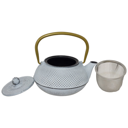 Gwen White Cast Iron Teapot